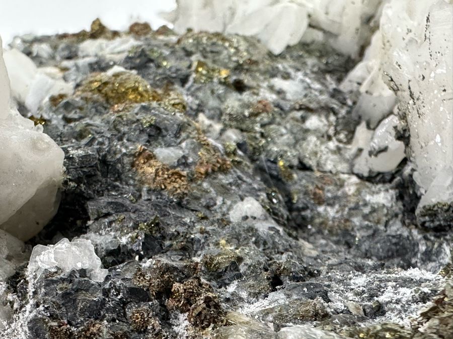 White Crystals And Pyrite Crystals In Matrix 8W [Photo 26]