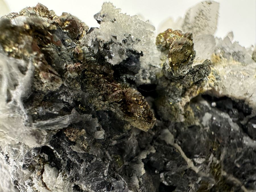 White Crystals And Pyrite Crystals In Matrix 8W [Photo 21]