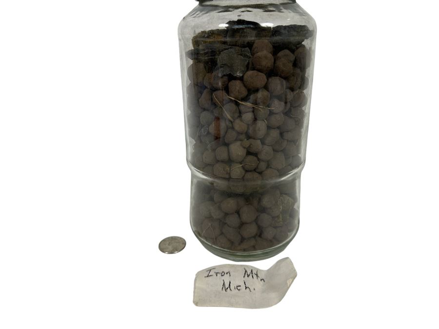 Jar Of Iron Ore Pellets Mined From The Iron Mountain Mine In Mi [Photo 1]