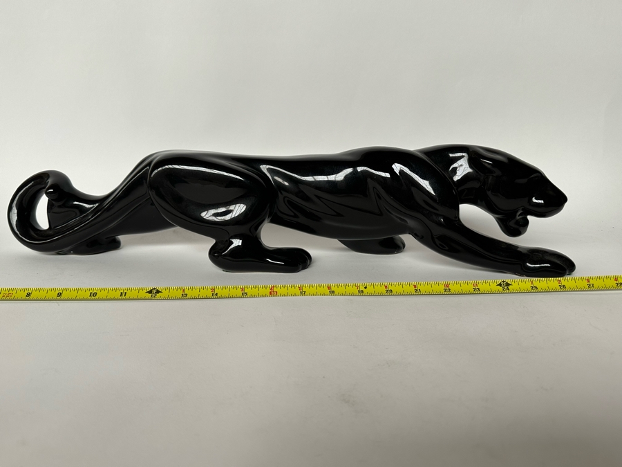 Black Ceramic Jaquar Figurine 23W X 5H [Photo 2]