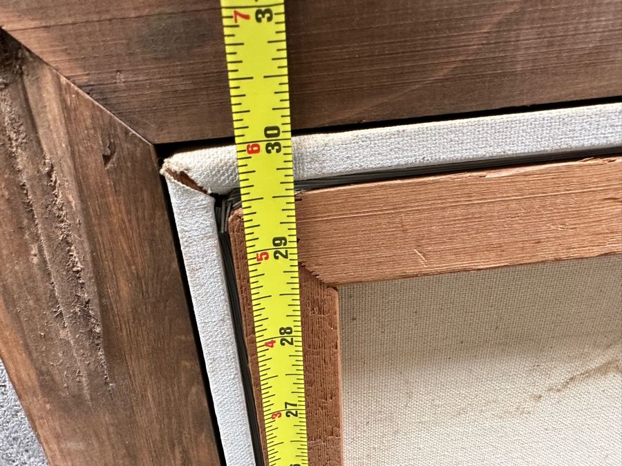 Original Native American Painting On Canvas Signed By Hockenberry 20 X 30 Framed 24.5 X 34.5 [Photo 10]