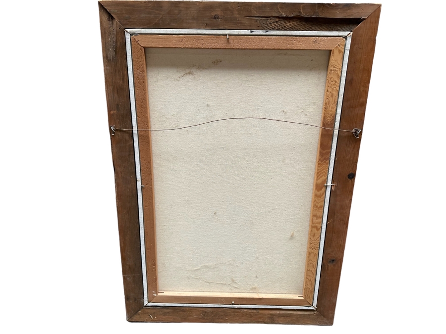 Original Native American Painting On Canvas Signed By Hockenberry 20 X 30 Framed 24.5 X 34.5 [Photo 13]