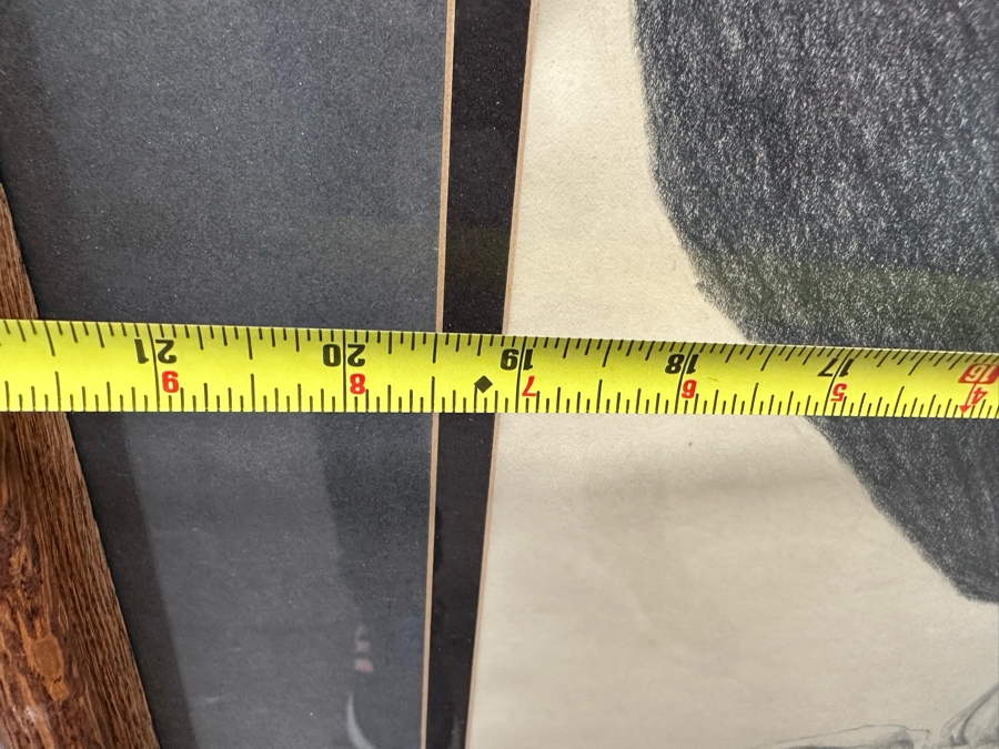 Original Drawing On Paper Of Cowboy Signed DB 19 X 27 Framed 27.5 X 35 [Photo 6]