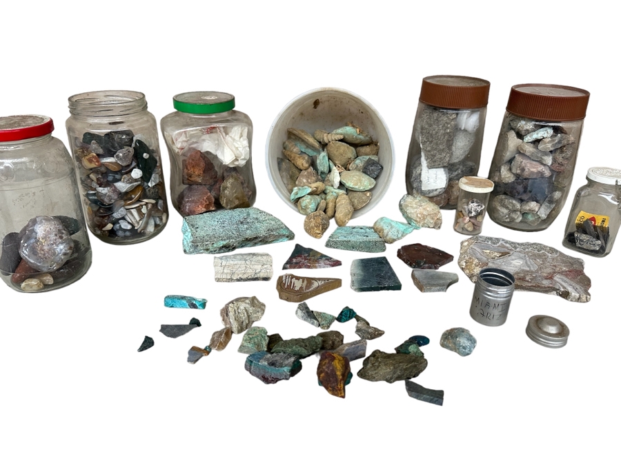 Collection Of Mined Minerals, Rocks, Tumbled Stones, Turquoise From Various Mines And Sites Including Machu Picchu & Miami Az - See Photos
