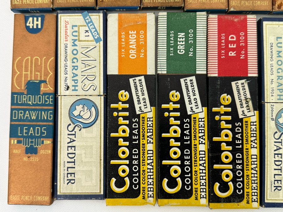 Vintage Engineering Drawing Leads From Staedtler, Eagle, Eberhard Faber And Box Of Vintage Pen Nibs [Photo 3]