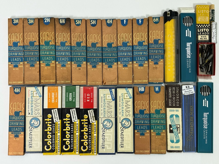 Vintage Engineering Drawing Leads From Staedtler, Eagle, Eberhard Faber And Box Of Vintage Pen Nibs [Photo 2]