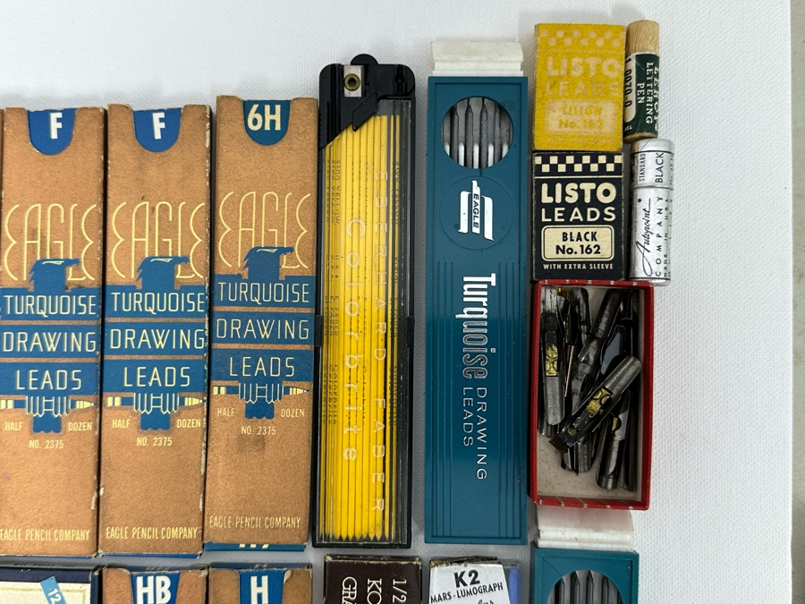 Vintage Engineering Drawing Leads From Staedtler, Eagle, Eberhard Faber And Box Of Vintage Pen Nibs [Photo 8]