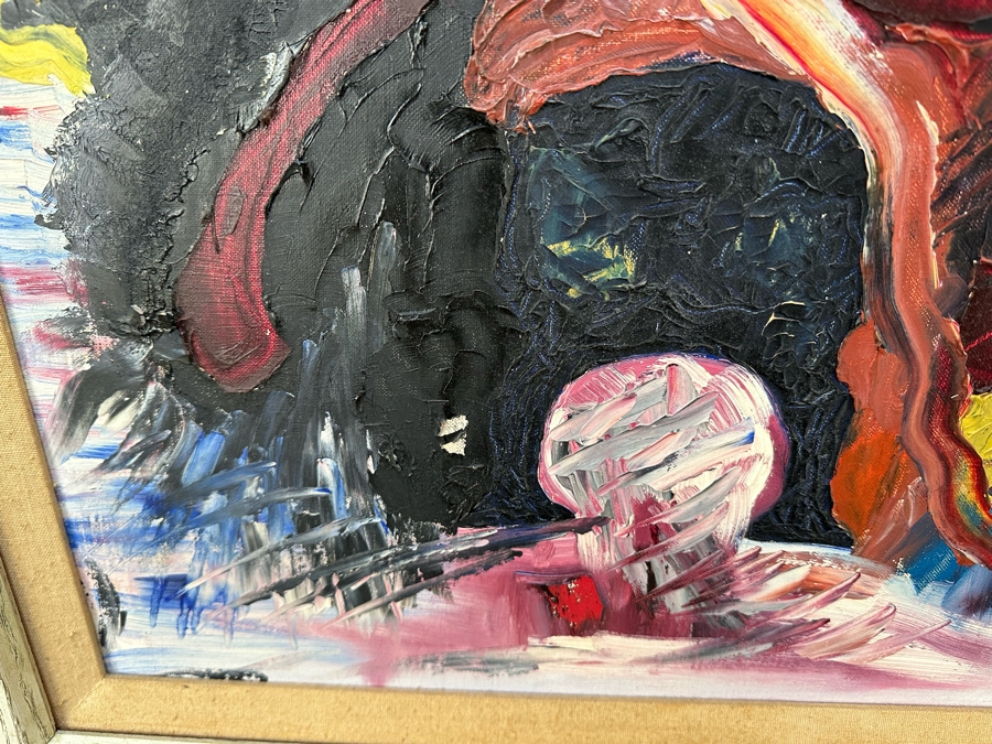 Original Mid-Century Abstract Curt Thompson Painting 36 X 24 Framed 42 X 30 [Photo 7]