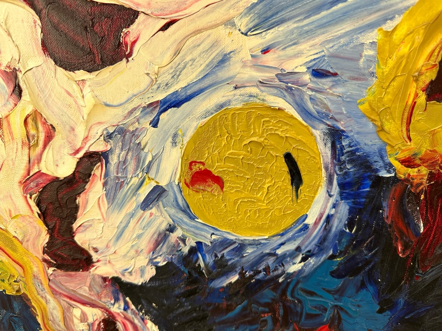 Original Mid-Century Abstract Curt Thompson Painting 36 X 24 Framed 42 X 30 [Photo 4]