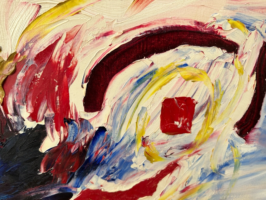 Original Mid-Century Abstract Curt Thompson Painting 36 X 24 Framed 42 X 30 [Photo 5]