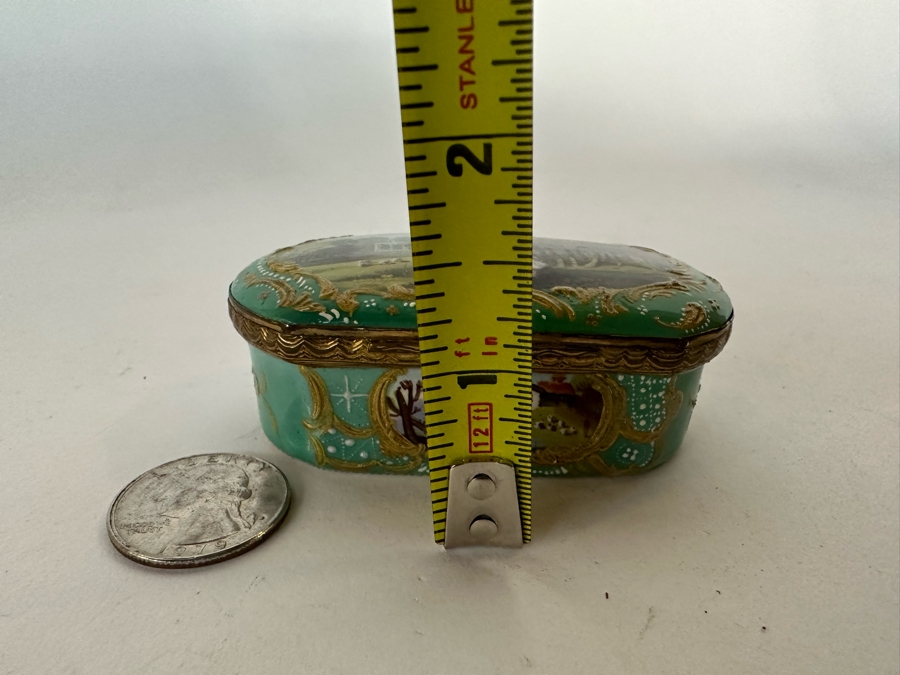 JUST ADDED - Antique English Hand Painted Enamel Box [Photo 12]