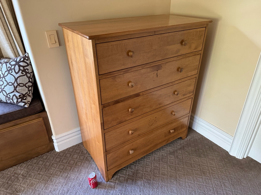 Wooden Pine Chest Of Drawers 39W X 21 5D X 45 5H   49611 6zwk 