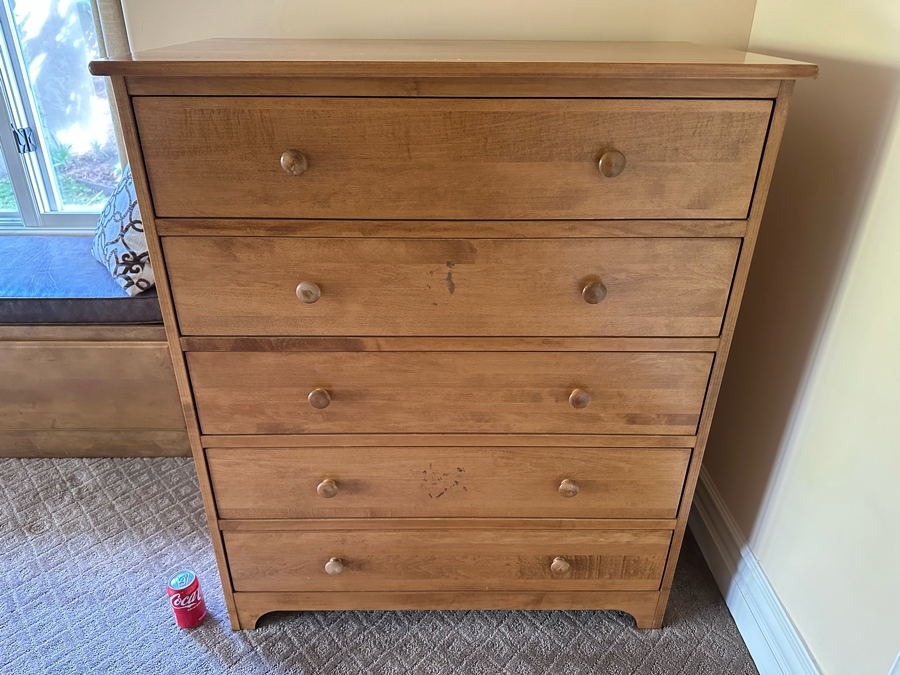 Wooden Pine Chest Of Drawers 39W X 21.5D X 45.5H
