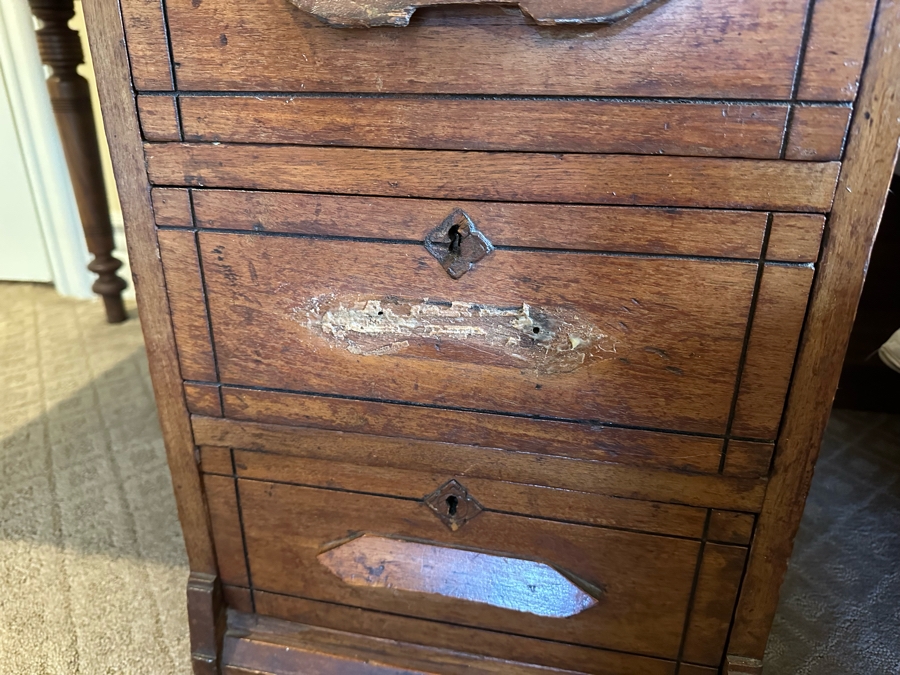 Antique Eastlake Desk (One Of The Handles Needs To Be Attached) 42W X 31.5D X 30H [Photo 6]