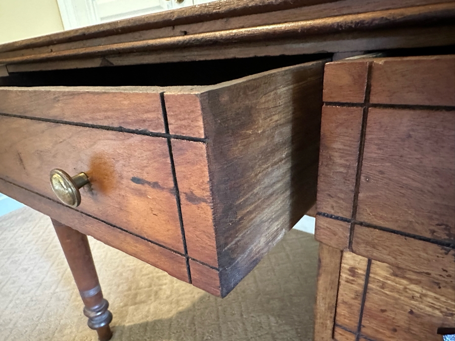 Antique Eastlake Desk (One Of The Handles Needs To Be Attached) 42W X 31.5D X 30H [Photo 4]
