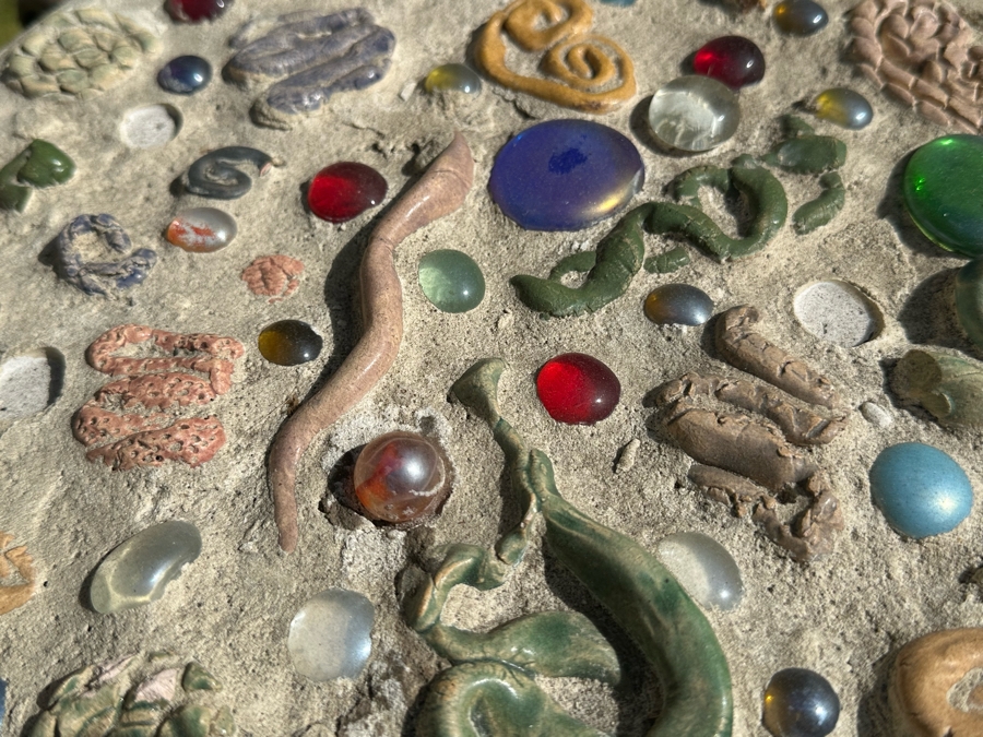 Small Handmade Artisan Table With Metal Base 14W X 14H [Photo 4]