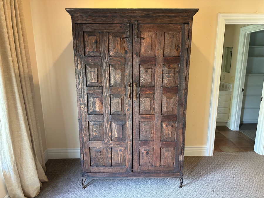 Rustic Wooden Armoire Cabinet 51W X 28D X 80H [Photo 1]