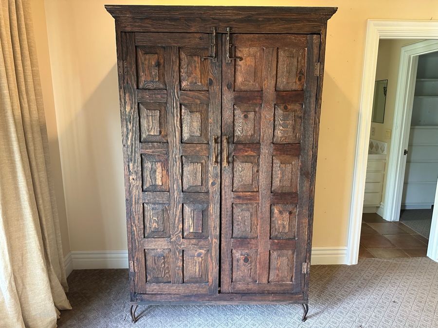 Rustic Wooden Armoire Cabinet 51W X 28D X 80H [Photo 2]