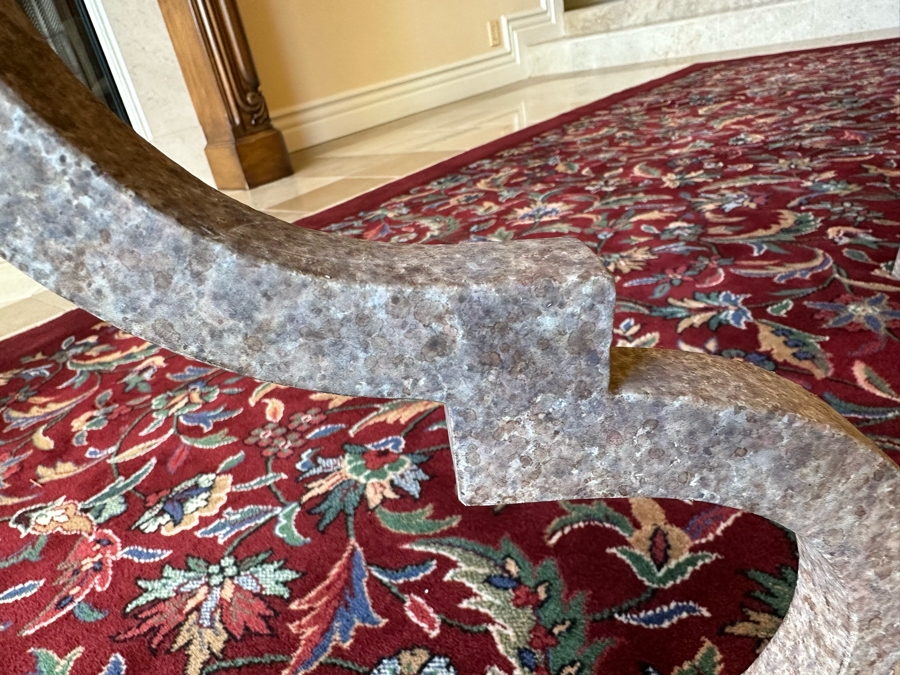 Impressive Carved Stone Base Coffee Table With Glass Top 54W X 36D X 20H [Photo 7]