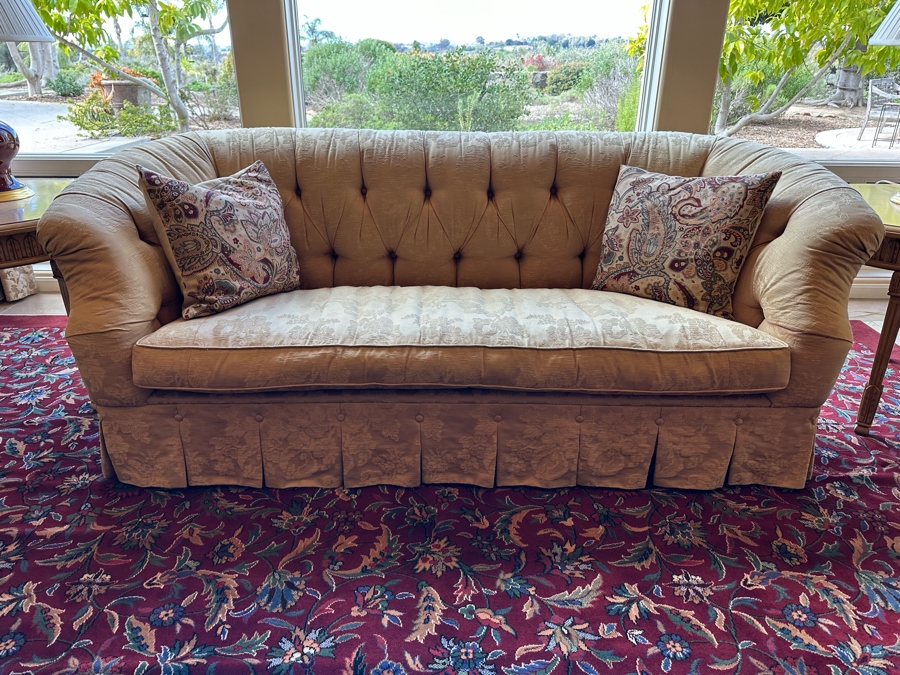 Custom Upholstered Tufted Sofa 86W X 36D X 34H