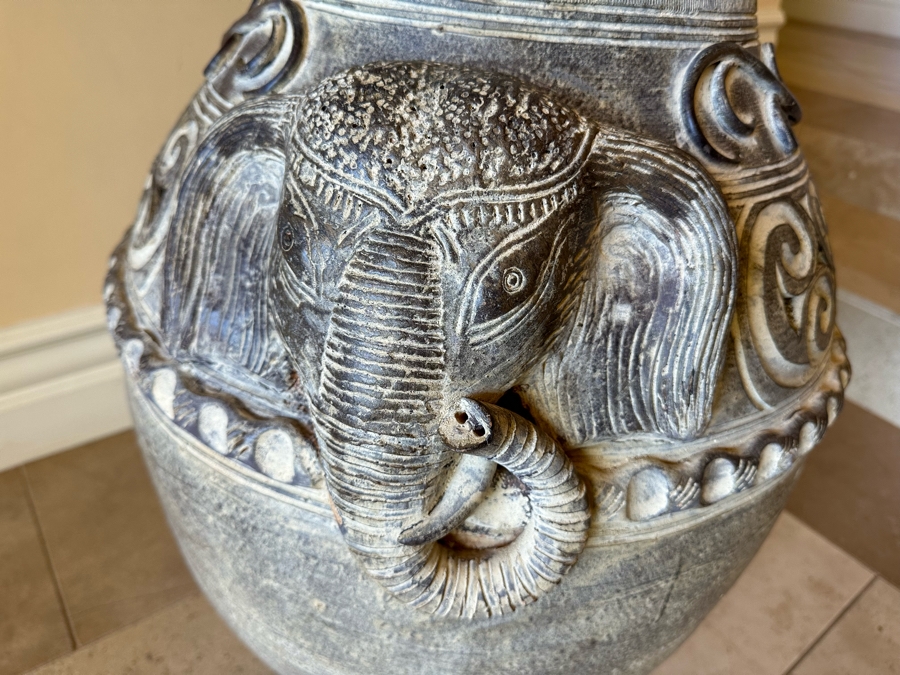 Large Elephant Motif Designer Indoor Flower Pot 21W X 29.5H [Photo 3]