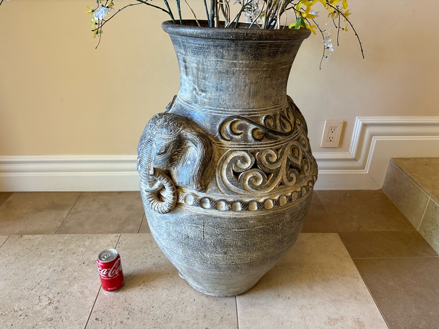 Large Elephant Motif Designer Indoor Flower Pot 21W X 29.5H [Photo 2]