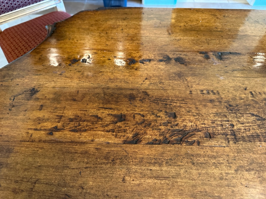 Grand Solid Wood Plank Top Dining Table 10'L X 49'W X 30.5'H With A Set Of Twelve Elegant Dining Chairs [Photo 11]
