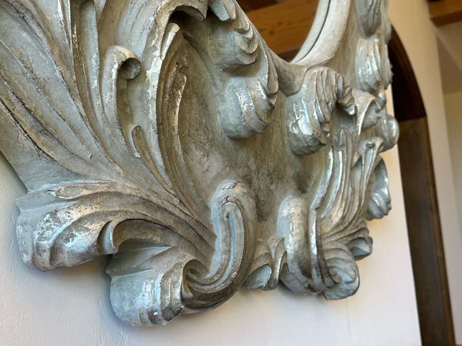 Grand Ornate Silver Wall Mirror Lightweight Composite Material 54W X 64H [Photo 4]