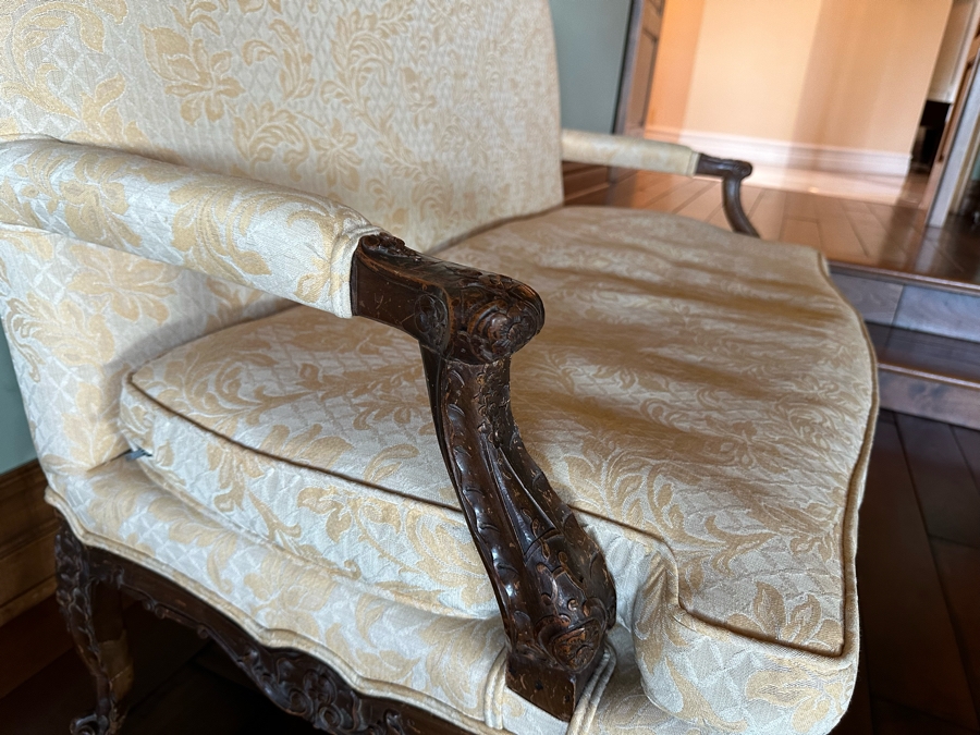 Antique Intricately Carved Sofa Settee (One Back Leg Has Been Repaired) 53W X 33D X 38H [Photo 7]