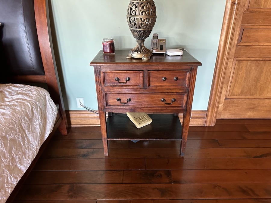 Pair Of Wooden Nightstands (One Handle Is Missing) 29.5W X 16.5D X 32.5H [Photo 4]