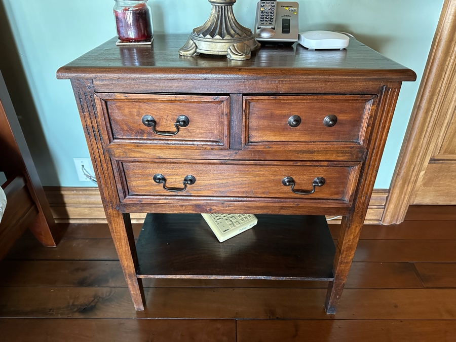 Pair Of Wooden Nightstands (One Handle Is Missing) 29.5W X 16.5D X 32.5H [Photo 3]