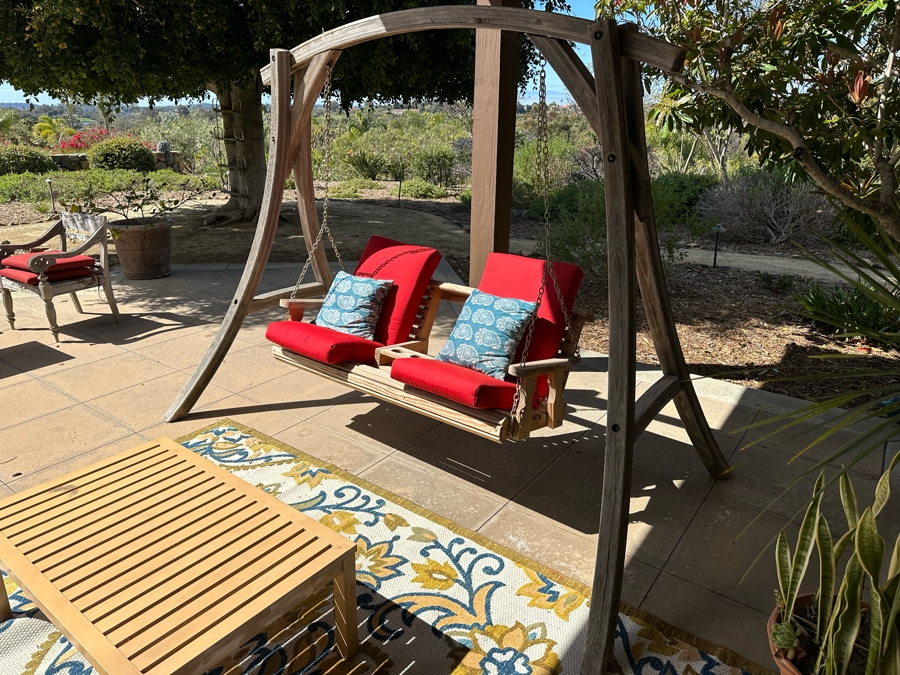 Wooden Bench Swing 9'W X 61'D X 80'H [Photo 3]