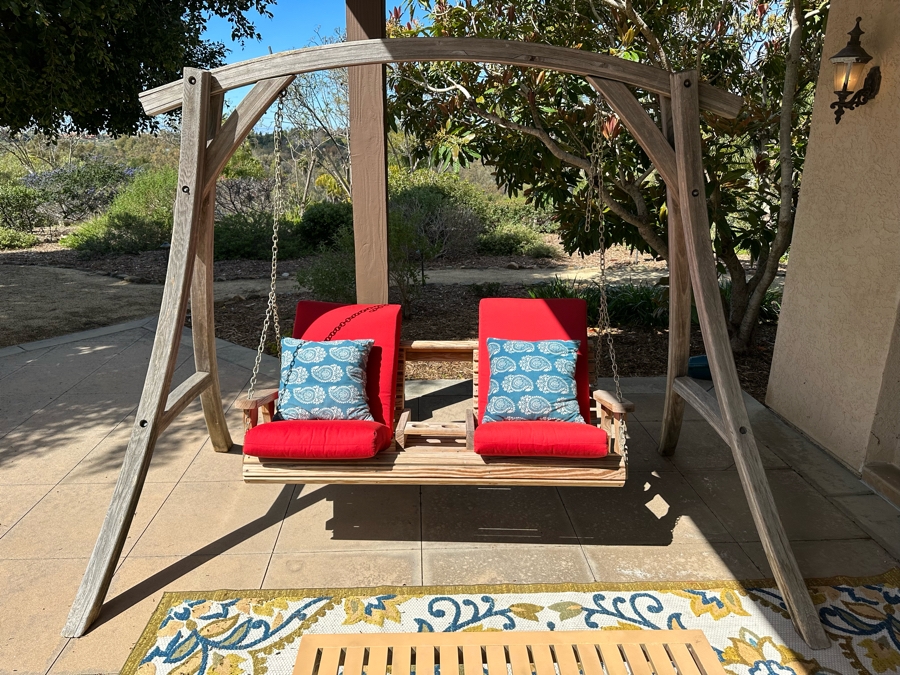 Wooden Bench Swing 9'W X 61'D X 80'H [Photo 2]