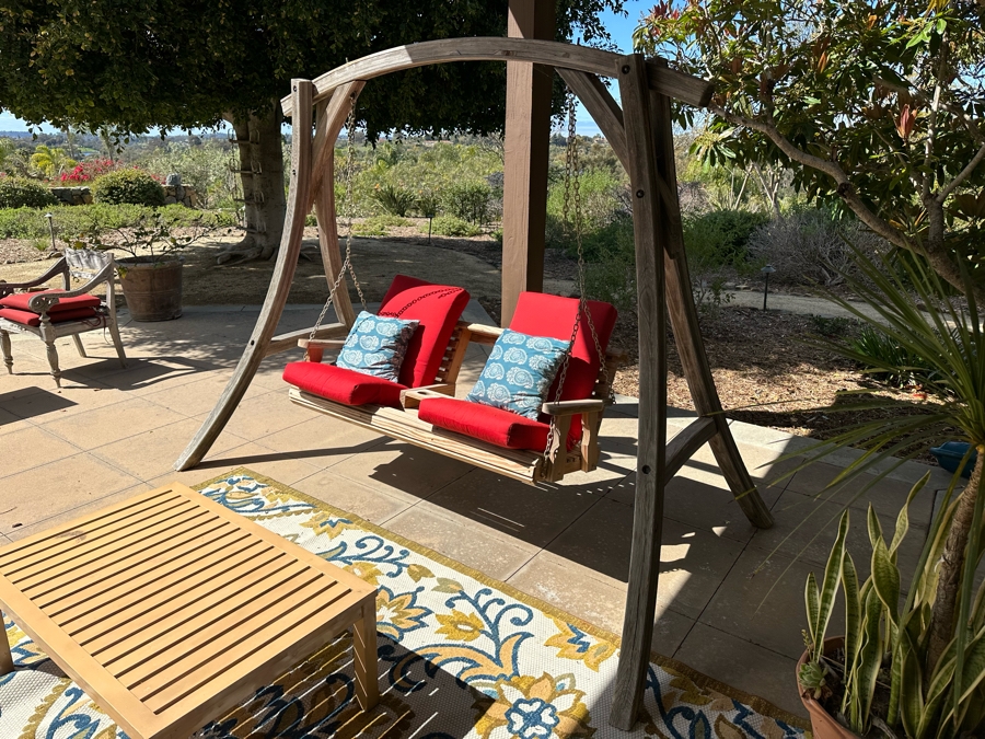 Wooden Bench Swing 9'W X 61'D X 80'H [Photo 4]