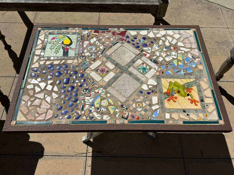 Stunning Artisan Mosaic Top Table 36W X 24D X 24.5H [Photo 1]