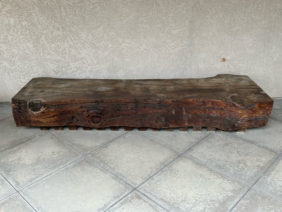 Tree Slab Bench - Very Heavy - Requires Min 4 Men To Move Or Right Equipment 106W X 36D X 16H
