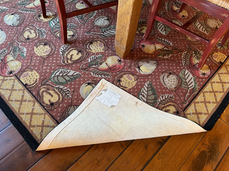 Hooked Area Rug With Fruit Motif 8' X 11' [Photo 8]