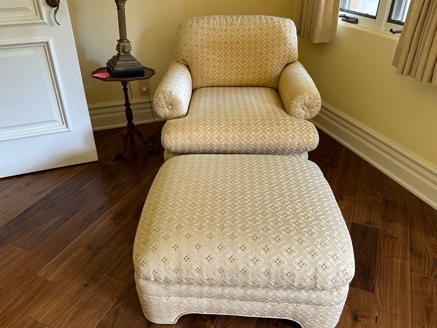 Upholstered Armchair 33W X 36D X 31H With Ottoman 29W X 26D X 14.5H [Photo 2]