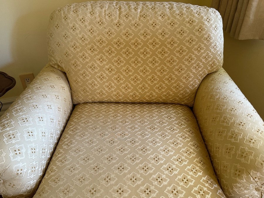 Upholstered Armchair 33W X 36D X 31H With Ottoman 29W X 26D X 14.5H [Photo 6]