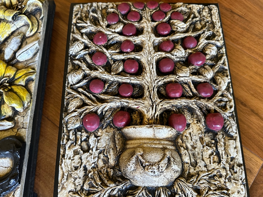 Pair Of Dimension Detail Design 3D Collectibles Artifacts Wall Plaque Artist Signed Each 9W X 12H X 1.5D [Photo 6]