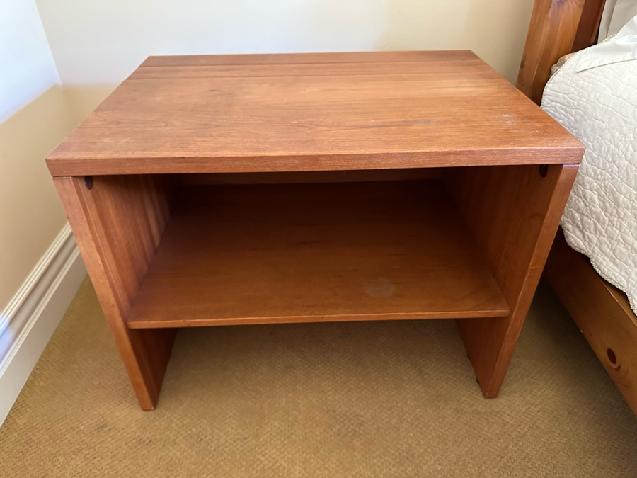 Danish Veneer Side Table With Shelf [Photo 2]