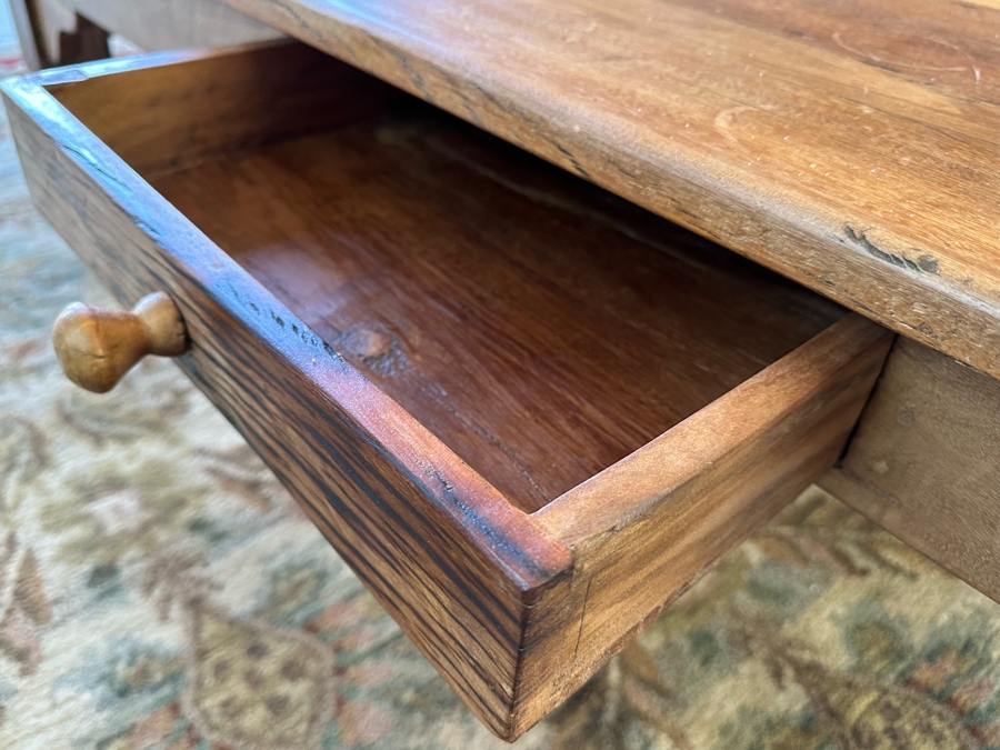 Large Wooden Coffee Table With Drawer 6'W X 4'D X 18H [Photo 5]