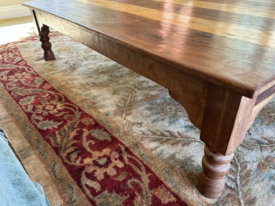 Large Wooden Coffee Table With Drawer 6'W X 4'D X 18H [Photo 6]