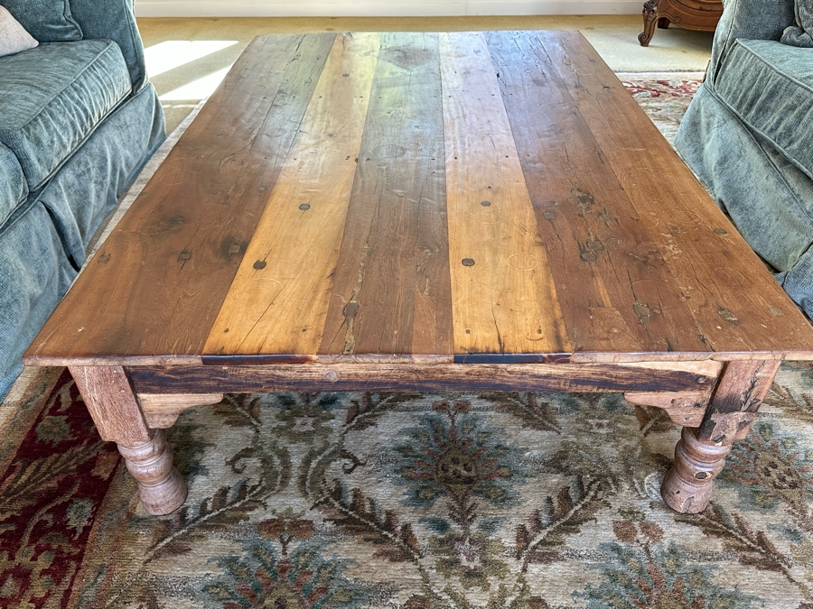 Large Wooden Coffee Table With Drawer 6'W X 4'D X 18H [Photo 7]