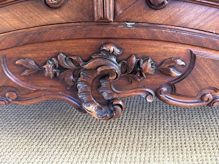 Impressive Antique French Carved Walnut Double Door Armoire 60W X 20D X 106H [Photo 7]