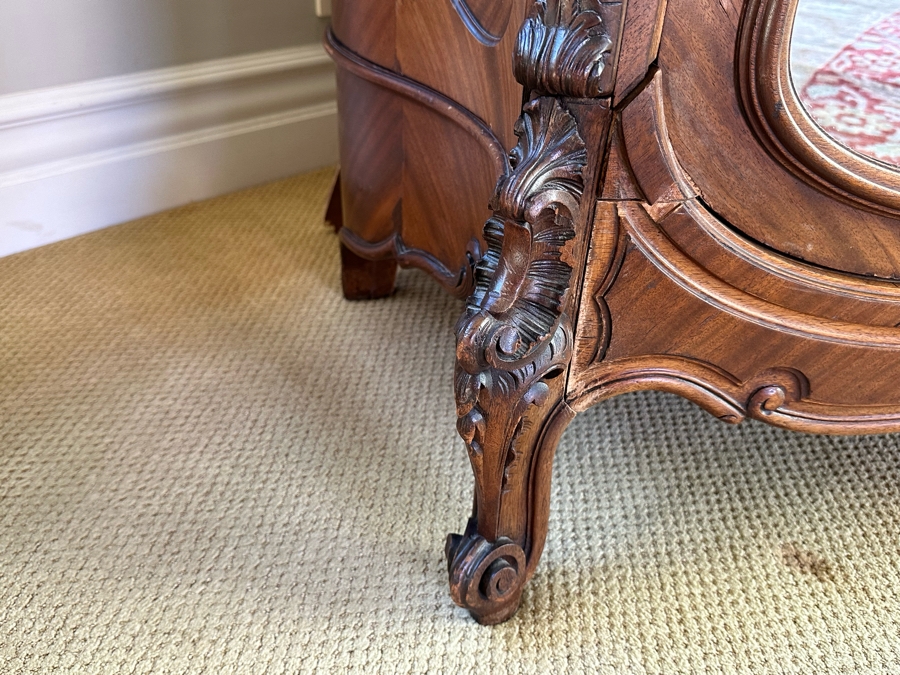 Impressive Antique French Carved Walnut Double Door Armoire 60W X 20D X 106H [Photo 8]