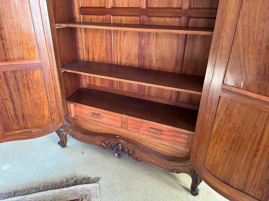 Impressive Antique French Carved Walnut Double Door Armoire 60W X 20D X 106H [Photo 16]