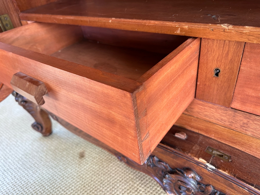Impressive Antique French Carved Walnut Double Door Armoire 60W X 20D X 106H [Photo 18]