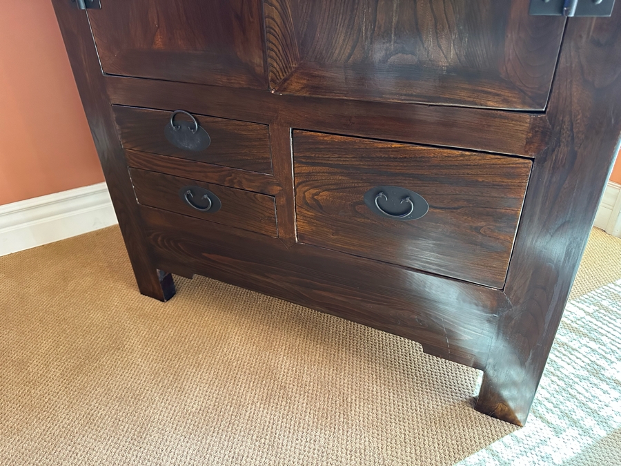 Wooden Chinoiserie Armoire Cabinet 43W X 24D X 78.5H [Photo 10]