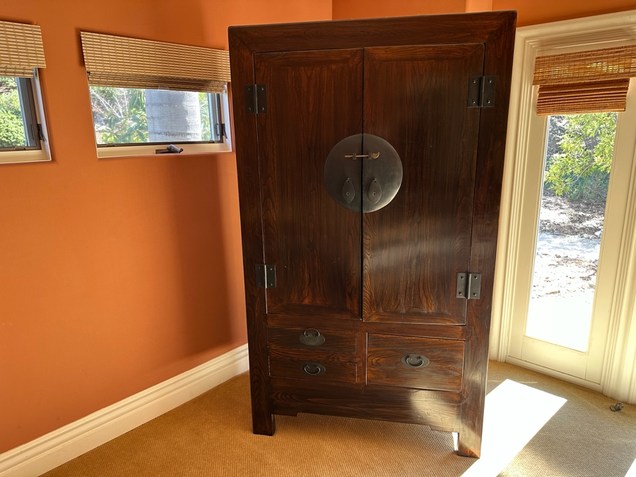 Wooden Chinoiserie Armoire Cabinet 43W X 24D X 78.5H [Photo 2]